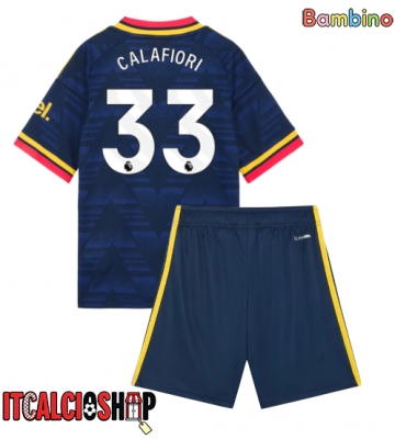 Arsenal Riccardo Calafiori #33 Seconda Maglia Bambino 2026-27 Manica Corta (+ Pantaloni corti)